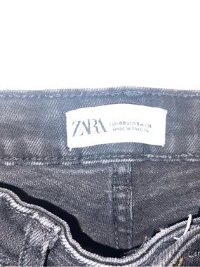 ZARA Men's Washed Black Jeans - Slim Look